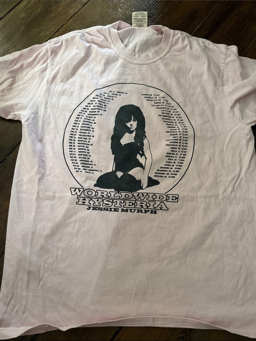 Comfort Colors Light Pink Jessie Murph Worldwide Hysteria Graphic Tee